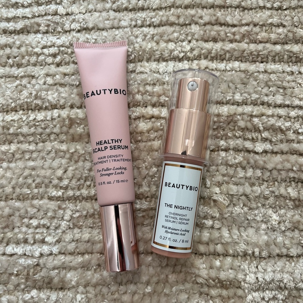 Healthy Scalp Serum and Nightly Serum Set - Pink and Silver